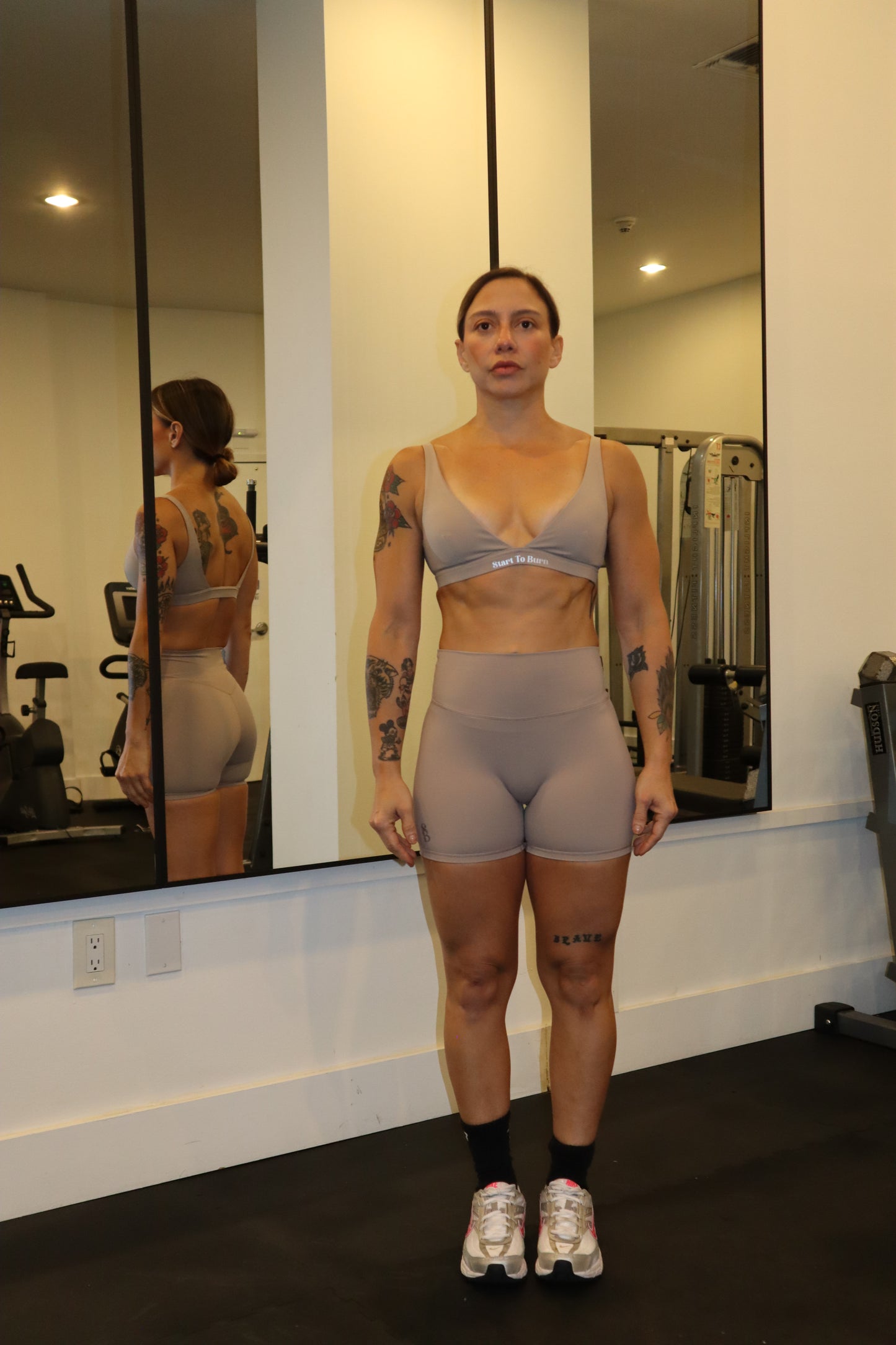 Doja High Waist Define Biker Shorts in Grey