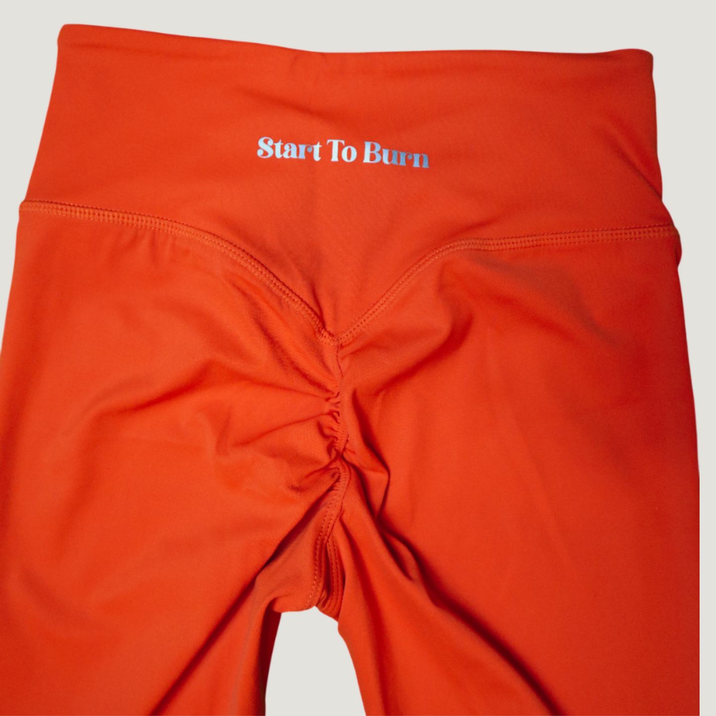 Amelia High Waist Wrap Over Leggins in Neon Orange